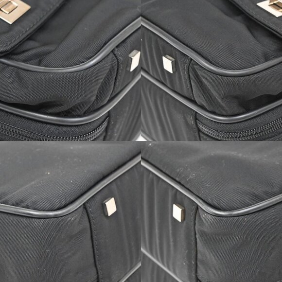 GUCCI Logo Business Shoulder Bag Nylon Leather Black SHW Made in Italy 65KB366 - Picture 7 of 16